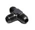 (one) AN8 8-AN Male to 2x AN8 8-AN Male Black 3-Way Tee T-Piece Fitting Adapter