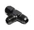 (one)AN8 8-AN Female to 2x AN8 8-AN Male Black 3-Way Tee T-Piece Fitting Adapter