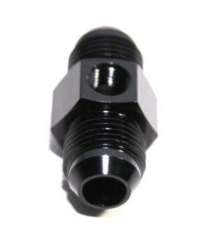 (one) Black 8AN to Male AN8 Straight Fitting Adapter+1/8NPT Pressure/Temp Port