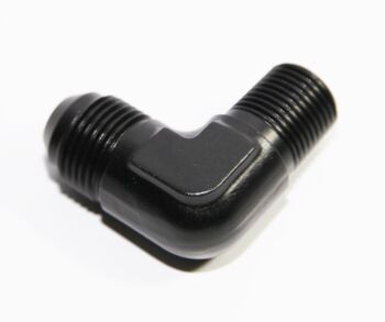 (one) Black AN8 8-AN Male to 3/8NPT Male 90 Degree Flare Fitting Adapter