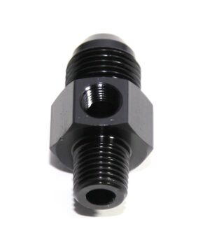 (one) 8AN to Male 1/4NPT Straight Fitting Adapter+1/8NPT Pressure/Temp Port