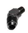 (one) Black AN8 8-AN Male to 1/4NPT Male 45 Degree Flare Fitting Adapter