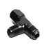 (one)AN6 6-AN Female to 2x AN6 6-AN Male Black 3-Way Tee T-Piece Fitting Adapter