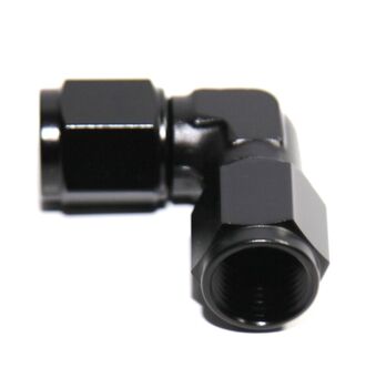 (one) Black AN6 Female to 6AN AN-6 Female 90 Degree Flare Swivel Fitting Adapter