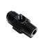 (one) Black 6AN Male to 1/4NPT Male Fitting Adapter + 1/8NPT Pressure/Temp Port