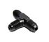 (one) AN4 4-AN Male to 2x AN4 4-AN Male 3-Way Tee T-Piece Fitting Adapter Black