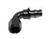 (one) 90 Degree AN8 8AN AN-8 Push On/ Push Lock Hose End Fitting Adapter Black