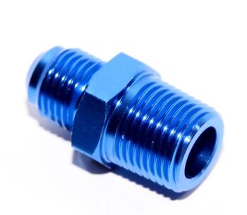 6AN AN-6 TO 3/8NPT Male Thread Aluminum Anodized Fitting Adapter BLUE