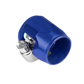 1x AN8 AN-8 Push On Hose End Cover Clamp Finisher Blue Aluminum Anodized Fitting