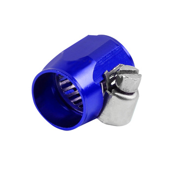 1x AN6 AN-6 Push On Hose End Fitting Cover Clamp Finisher Blue Aluminum Anodized