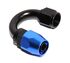 Black+Blue AN-8 AN8 180 Degree Swivel Fuel Oil Gas Line Hose End Fitting Adapter