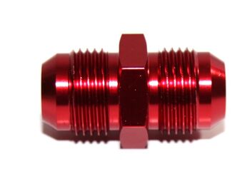 -10AN Male to-10AN Male Thread Straight Aluminum Anodized Fitting Adapter Red