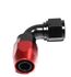 Black+Red 90 Degree Swivel Oil/Fuel/Gas Line Hose End Fitting Adapter -12AN AN12