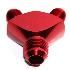 Fitting Adapter 3-Way Y-Block AN12 12-AN Male to (two) AN8 8-AN RED