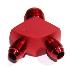 Fitting Adapter 3-Way Y-Block AN12 12-AN Male to (two) AN8 8-AN RED