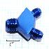 Fitting Adapter 3-Way Y-Block AN12 12-AN Male to (two) AN8 8-AN BLUE