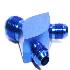 Fitting Adapter 3-Way Y-Block AN12 12-AN Male to (two) AN8 8-AN BLUE