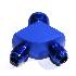 Fitting Adapter 3-Way Y-Block AN12 12-AN Male to (two) AN8 8-AN BLUE