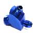 Fitting Adapter 3-Way Y-Block AN12 12-AN Male to (two) AN8 8-AN BLUE