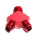 Fitting Adapter 3-Way Y-Block AN12 12-AN Male to (two) AN10 10-AN Male RED