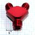 Fitting Adapter 3-Way Y-Block AN12 12-AN Male to (two) AN10 10-AN Male RED