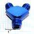 Fitting Adapter 3-Way Y-Block AN12 12-AN Male to (two) AN10 10-AN Male BLUE