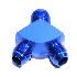 Fitting Adapter 3-Way Y-Block AN12 12-AN Male to (two) AN10 10-AN Male BLUE