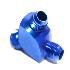 Fitting Adapter 3-Way Y-Block AN12 12-AN Male to (two) AN10 10-AN Male BLUE