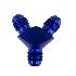 1Pcs Blue Aluminum Y Fitting 6 X 6 X 6 AN Male EMUSA