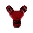 8AN x 6AN x 6AN Male Universal Red Aluminum Oil Fuel Fluid Y Block Flare Fitting