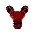 8AN x 6AN x 6AN Male Universal Red Aluminum Oil Fuel Fluid Y Block Flare Fitting