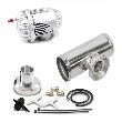 EMUSA SSQV Style Universal BOV With 2.5 Tube Pipe Piping Civic EVO STI Silver