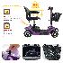 4 Wheel Mobility Scooter Folding Drive Device, Loading Capacity 265 lbs (Purple)