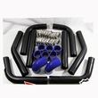 Universal Intercooler 3 quot;Black Piping amp;Blue Silicone Hose