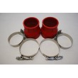 Silicone hose 2.5 quot;-3 quot; straight COUPLER red+clamps