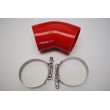 Silicone Reducer hose 45° 3 quot; COUPLER red+clamp