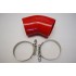 Silicone Reducer hose 45° 3" COUPLER red+clamp 