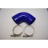 Silicone Reducer hose 90° 2.5" COUPLER Blue+clamp 
